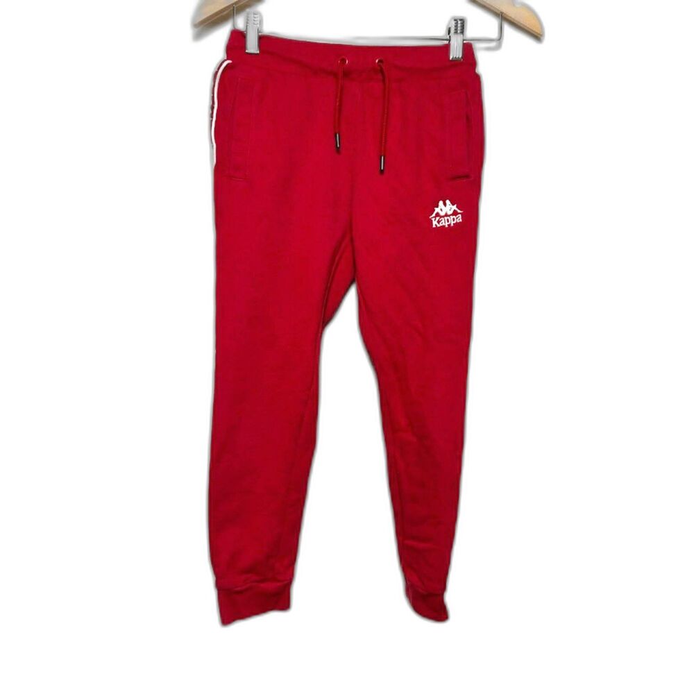 Kappa Sweatpant Joggers Kids Size 10 Red White y2k Drawstring Loungewear